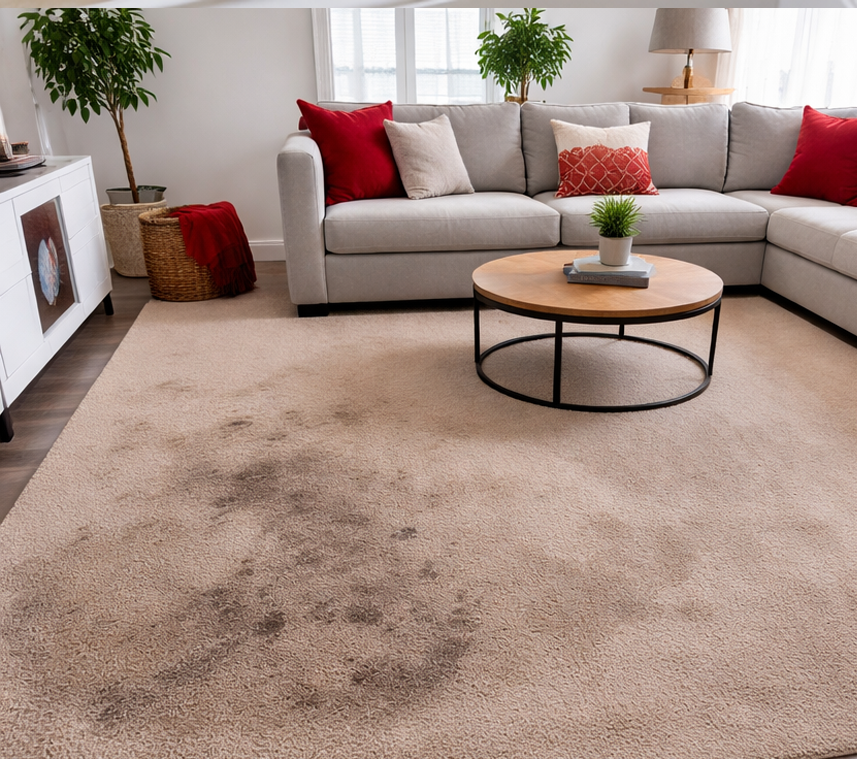 Carpet with stubborn stain before professional stain removal